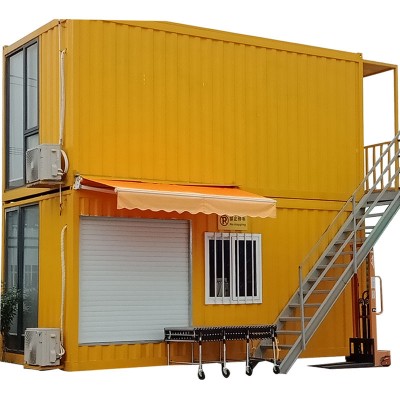 Flat pack container hus